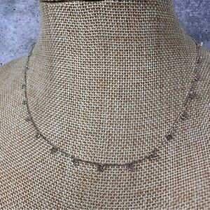 Dainty 14K white gold loop necklace 3 grams